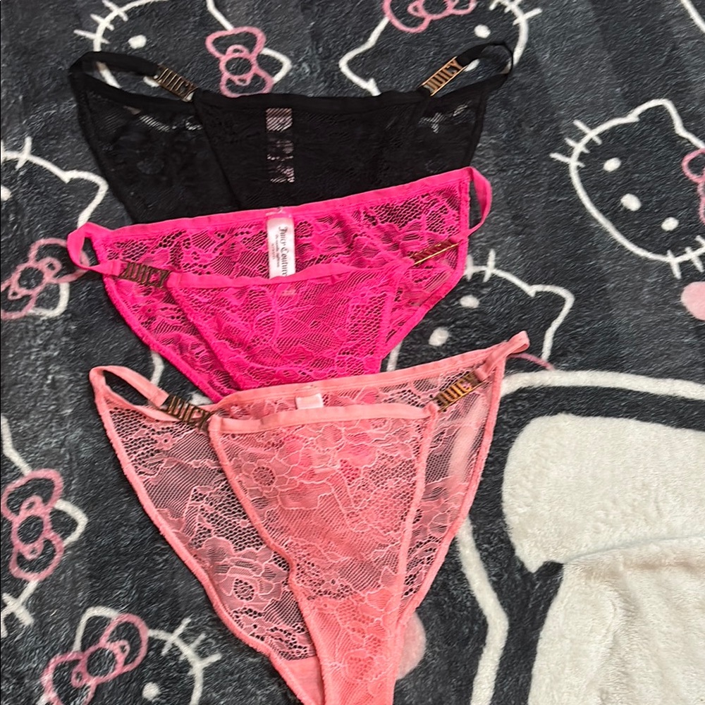 Lace Intimates Set - Black, Pink, and Peach